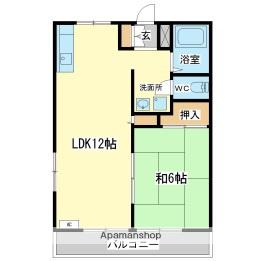 サンライフ森の西B棟(1LDK/2階)の間取り写真