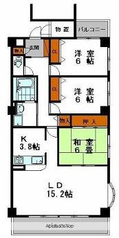 シャトーエレガンス(3LDK/5階)の間取り写真