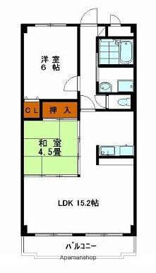 スタットニューヘン英賀保(2LDK/3階)の間取り写真