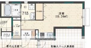 ラペール(ワンルーム/1階)の間取り写真