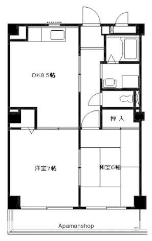 ピュア・エレガンス(2DK/1階)の間取り写真