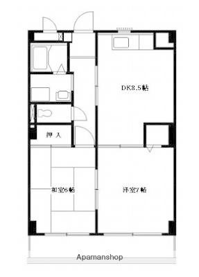 ピュア・エレガンス(2DK/2階)の間取り写真