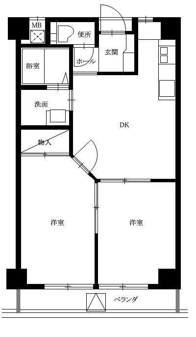 ル・マンド三宅(2DK/3階)の間取り写真