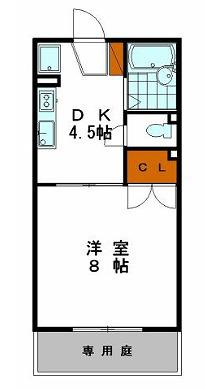 サンコーポ車崎(1DK/1階)の間取り写真