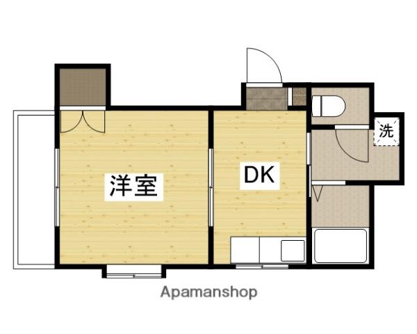 SKビル(1DK/5階)の間取り写真