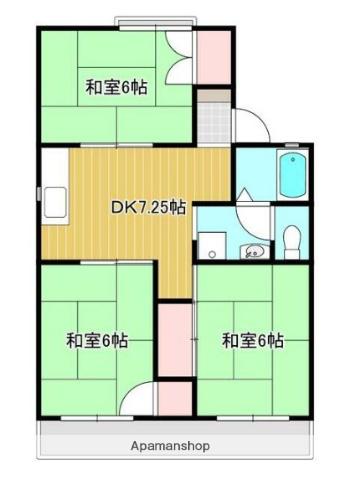 ハイツラポールB(3DK/2階)の間取り写真
