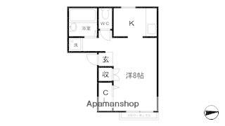 サンライフ松本(1K/1階)の間取り写真