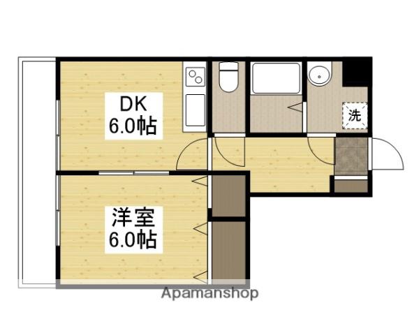 CREA雄徳山(1DK/2階)の間取り写真
