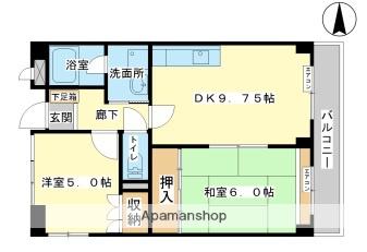 ラ・バレーヌ辻井(2DK/3階)の間取り写真