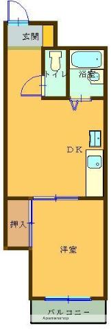 イトーピア野里(1DK/3階)の間取り写真