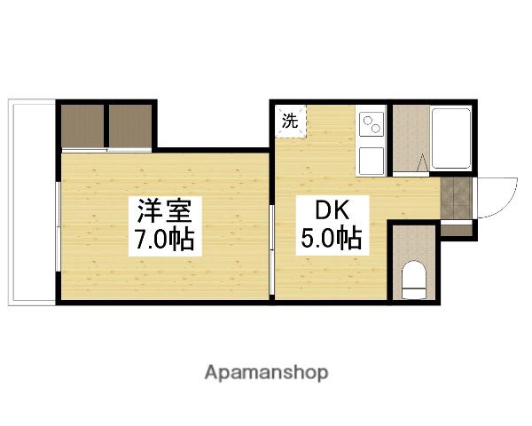 第2森レジデンス(1DK/2階)の間取り写真