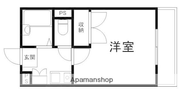 CASA北条(1K/2階)の間取り写真