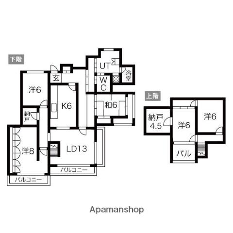 マンション大和(5LDK/3階)の間取り写真
