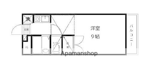 APT雄徳山(ワンルーム/2階)の間取り写真