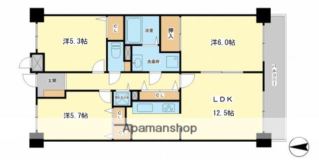 プリムローズ英賀保(3LDK/1階)の間取り写真