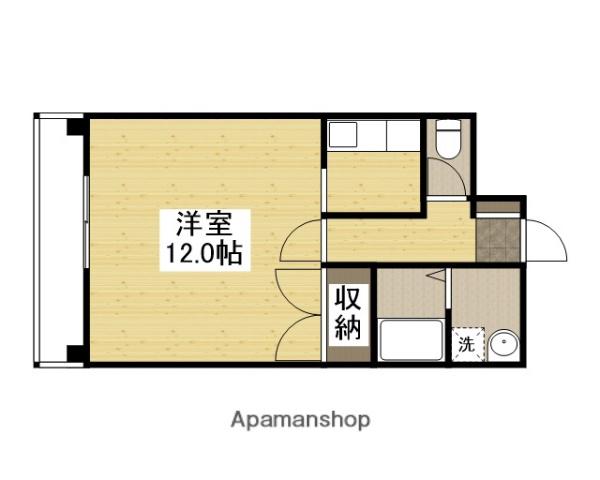 坪田ビル(1K/4階)の間取り写真