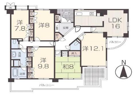 エンブレイス姫路下寺町(5LDK/14階)の間取り写真