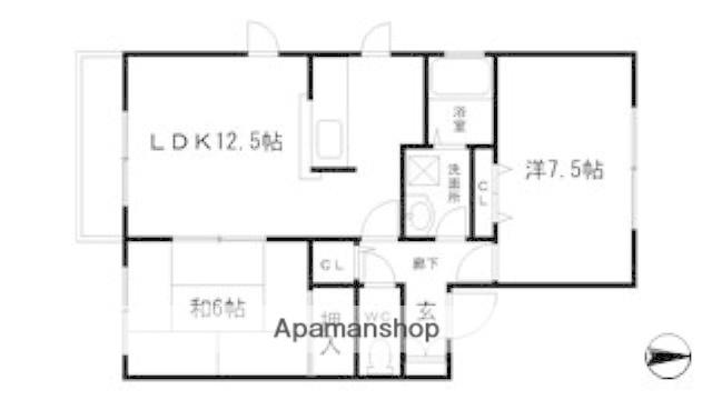 アドホックディアス(2LDK/2階)の間取り写真
