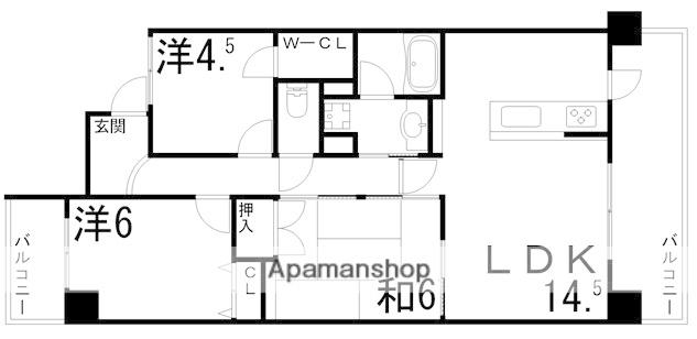 アゴラオーキッド富永(3LDK/4階)の間取り写真