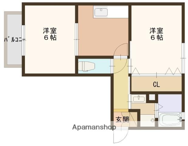 タウンコートE(2DK/2階)の間取り写真