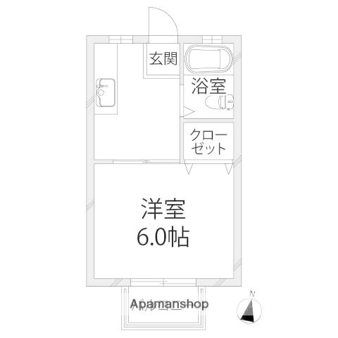 ドリームハウス岡本(1K/2階)の間取り写真