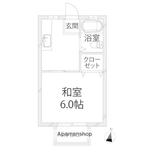 ドリームハウス岡本(1K/2階)の間取り写真