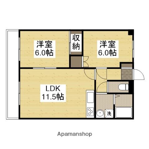 ジュネス Y(2LDK/1階)の間取り写真