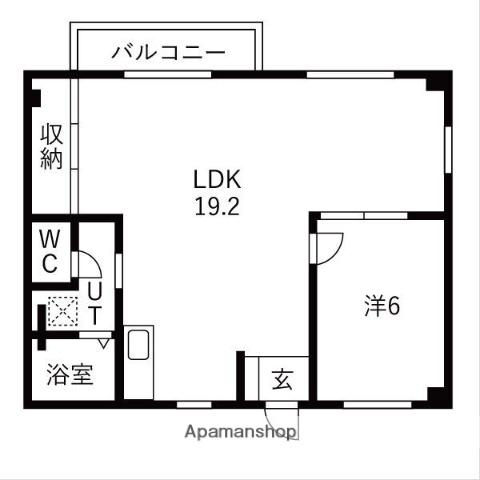 エスポワール田寺(1LDK/1階)の間取り写真