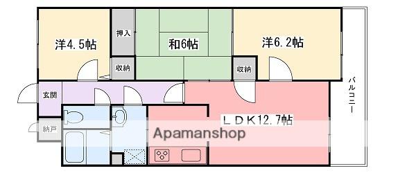 アルコート高岡(3LDK/3階)の間取り写真