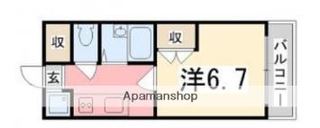 ジュネス城北新町3(1K/3階)の間取り写真