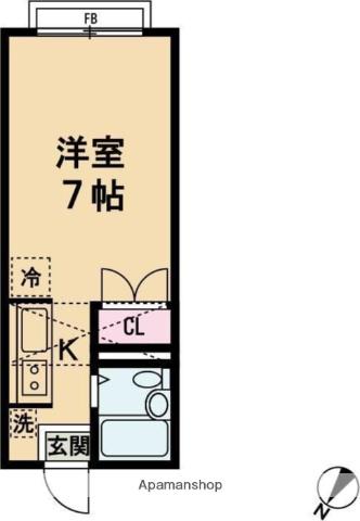 K・HOUSE(ワンルーム/2階)の間取り写真