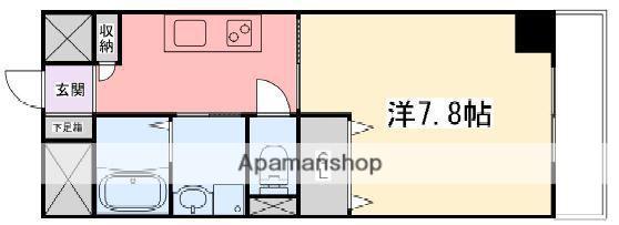 インタービレッジ土山(1K/4階)の間取り写真