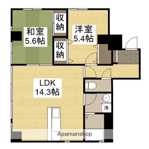 スタシオン(2LDK/9階)の間取り写真