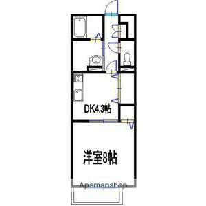 ウイング上郡(1DK/2階)の間取り写真