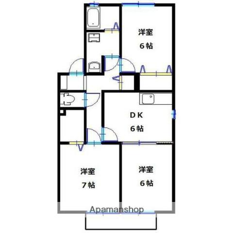 グランドゥールニシキ(3DK/2階)の間取り写真