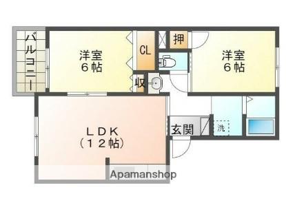 エステートパレスA棟(2LDK/3階)の間取り写真