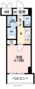 SKY HIMEJI(1K/9階)の間取り写真
