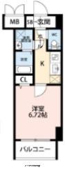 SKY HIMEJI(1K/9階)の間取り写真
