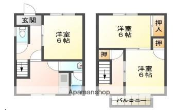 天野様二戸一(3DK)の間取り写真
