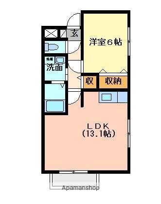 フレシールメゾン B棟(1LDK/2階)の間取り写真