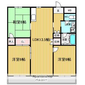 コーポ青山2(3LDK/4階)の間取り写真