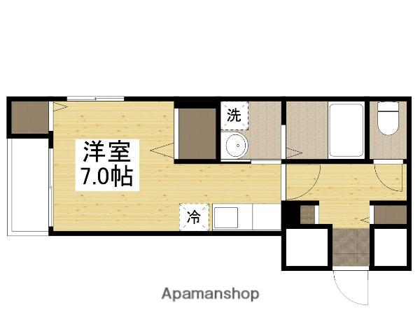 CLAIR市役所前(ワンルーム/1階)の間取り写真