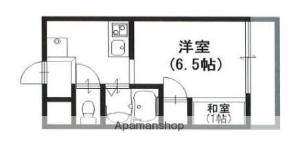 クラージュ保城(ワンルーム/4階)の間取り写真