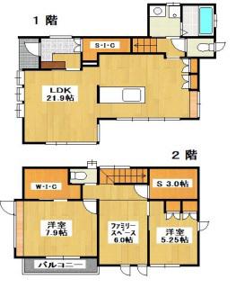 播但線 溝口駅 徒歩3分 2階建 築11年(3SLDK)の間取り写真