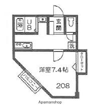 エトランス書写(1K/2階)の間取り写真