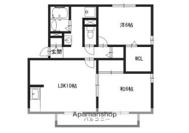 エクセルコートB(2LDK/2階)の間取り写真
