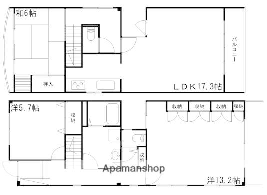 播但線 姫路駅 徒歩7分 2階建 築38年(3LDK)の間取り写真