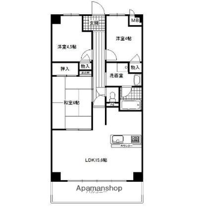 メゾンヨコハマ(3LDK/5階)の間取り写真
