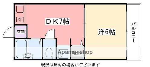 インタービレッジ三条(1DK/6階)の間取り写真