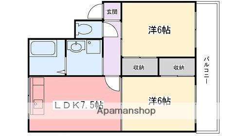 第一青山ハイツ(2LDK/2階)の間取り写真